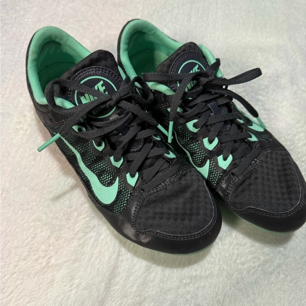 Nike Black and Mint Green Spikes